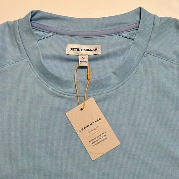 Peter Millar Cradle Performance Crewneck Mens Size XL Seaport Blue New NWT $135 - Picture 4 of 11
